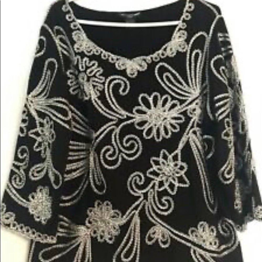 St Tropez West women’s black & white embroidered